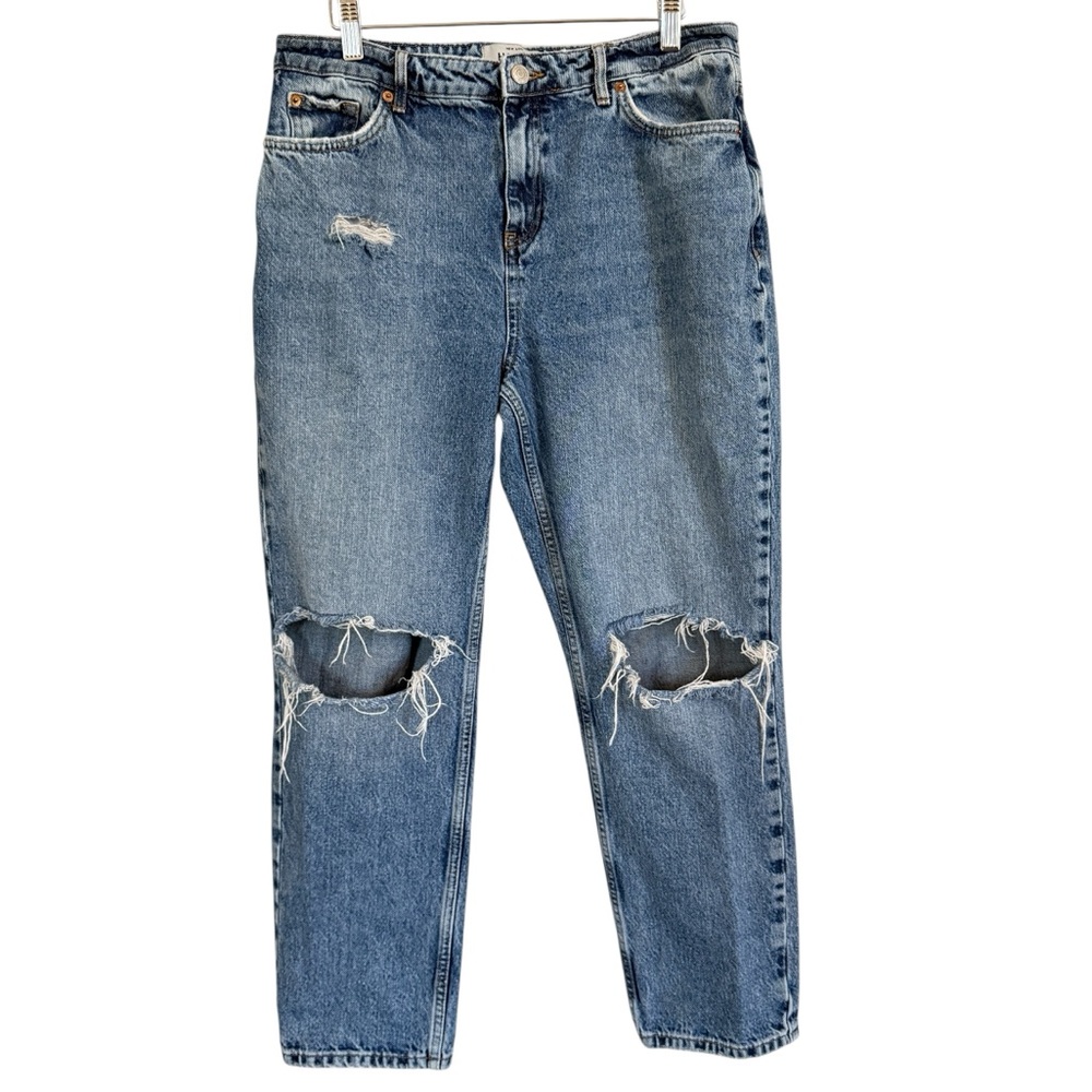 New Look Hanya High Rise Boyfriend Jeans – Distressed Denim Women’s Size 10